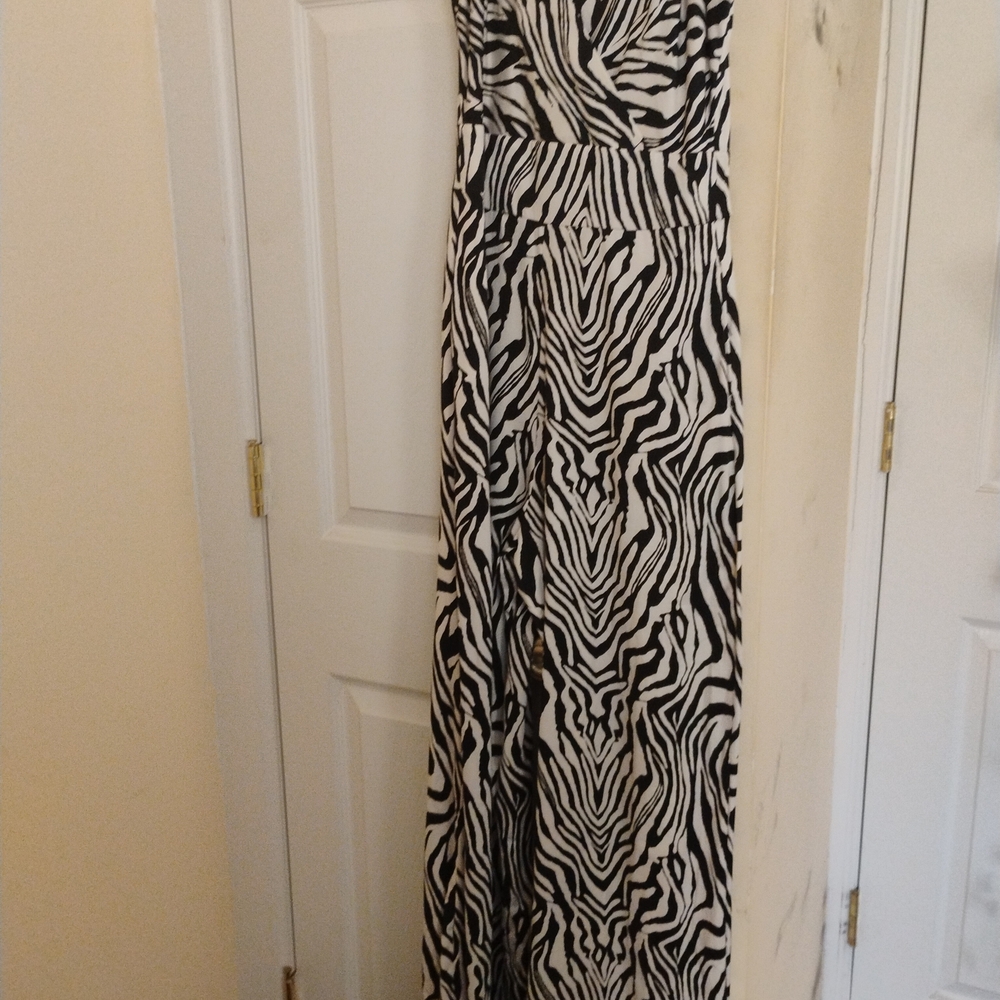 Black and White Zebra Print Jumpsuit